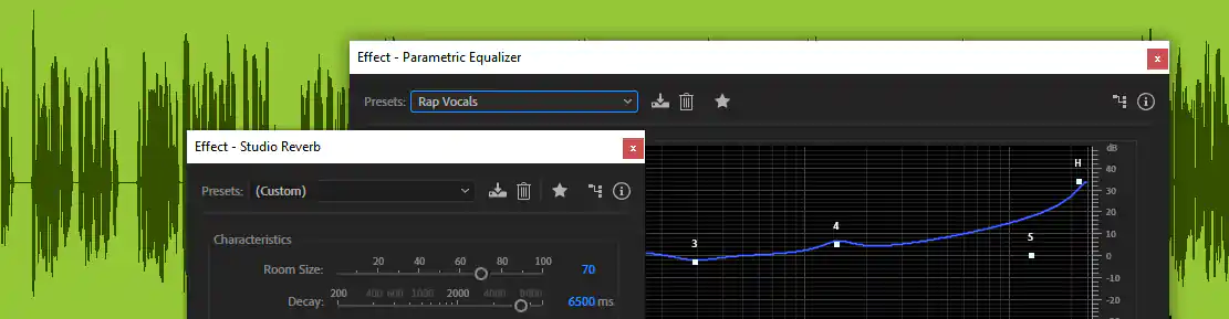 Image of Audio waveform indicating tools used to enhance the audio